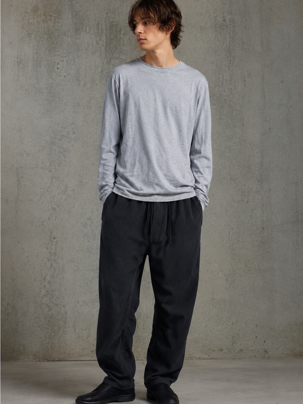 SKIMS Cotton Jersey Long Sleeve T-Shirt Light Heather Grey Crewneck Tee XL